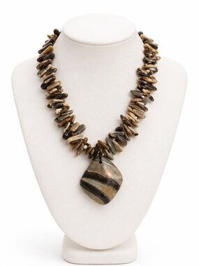 Hand Crafted Polished Stone Necklace